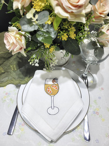 Serviette de Table en lin brodé de haute qualité conception de point de coton lavable pour mariage Cocktail dîner maison hôtel événements - Product Image 2