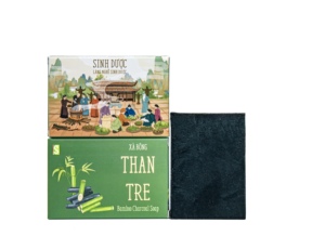 Savon naturel aux plantes et au charbon de bambou fait à la main, blanchissant, soin de l'acné, savon de bain OEM Vietnam - Product Image 3