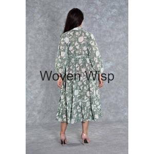 Vestidos casuales Máquina de impresión de tela de algodón adecuada Impresión de bloque de recorte impresa digital con excelente legibilidad - Product Image 4