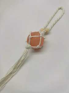 Accesorios de coche hechos a mano, adorno de sal del Himalaya cruda, espejo retrovisor tallado, regalo para ella - Product Image 2