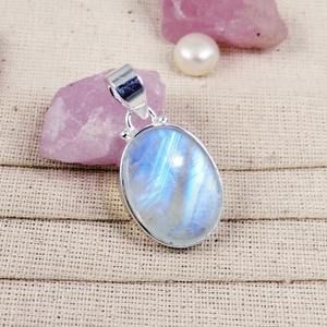 Regalo de la mejor calidad para niñas, colgante de diseño Simple de Plata de Ley 925, colgante de collar de piedras preciosas de piedra lunar con joyería de sello 925 - Product Image 4