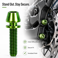 Boulon et écrou en titane Gr5 M2.5 M4 M5 M6x1.0 12mm Shcs Adonized Rose Orange Vert Alen Allen Hex Hole Ti Boulons pour potence Ebike