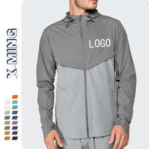 Streetwear design logo personnalisé pour hommes coupe-vent en nylon softshell imperméable tissé pour sports de plein air veste de course pour hommes - Product Image 1