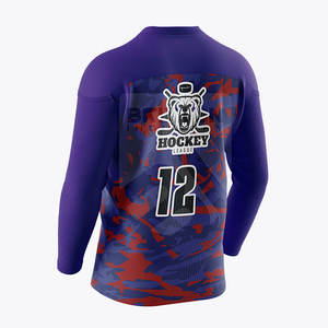 Camiseta de hockey sublimada personalizable, tela transpirable duradera, uniforme OEM para entrenamiento y partido, ropa de hockey sobre hielo - Product Image 3