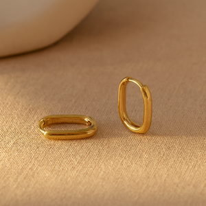 Oval <b>Huggie</b> Cuff <b>Earrings</b> Fashion Jewelry - Product Image 6