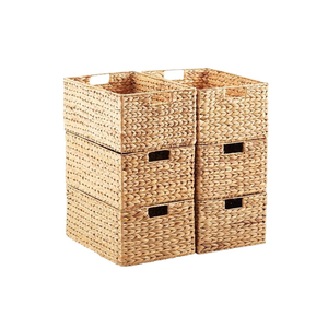 Paniers de rangement en rotin naturel tissé à la main Poubelle en osier décorative pour la maison et le bureau Fabriqué au Vietnam Service personnalisé - Product Image 1