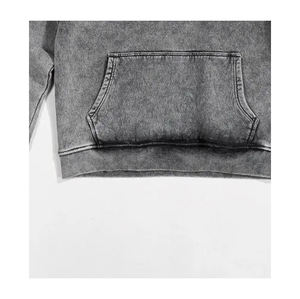 Pull-over personnalisé en polaire délavée à l'acide pour hommes, manches longues, fermeture à glissière avec motif solide, techniques de teinture unie - Product Image 4