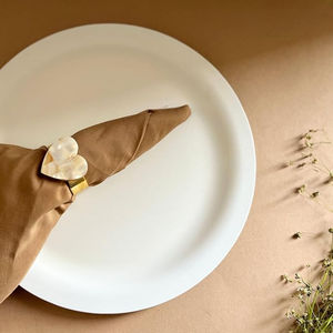 Luxurious <b>Heart</b> <b>Shape</b> Table Decorative Napkin Ring High Quality Metal Mother Of Pearl Napkin Ring Ramadan Decorated Napkin Ring - Product Image 2