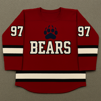 Grosir Jersey hoki es 100% poliester kustom pakaian hoki es bordir kualitas tinggi pakaian hoki es