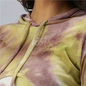 100% Cotton Crop Top Gym Hoodies For Women Casual Drop Shoulder Custom Printed Hoodies Customized - Product Image 2