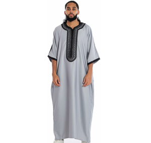 2024 personnalisé hommes Thobs Abayas Daffah musulman hommes thobe vêtements islamiques pour hommes respirant - Product Image 6