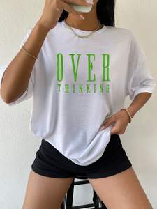 T-shirt à manches courtes pour femme, faible MOQ, impression numérique, écologique, respirant, 96% coton, 4% élasthanne - Product Image 3