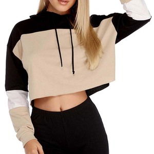 Sudaderas con capucha cortas lisas de alta calidad para mujer, novedad, sudaderas con capucha cortas con estampado de logotipo personalizado para mujer - Product Image 3