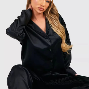 New Fashion <b>Black</b> Pyjama <b>Set</b> Women's <b>2</b> <b>Pieces</b> Sleepwear Pyjamas Satin Top and Shorts <b>Pajamas</b> for Women Nightwear in Satin 2026 - Product Image 4