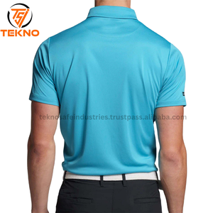 เสื้อโปโลลำลองสำหรับผู้ชายแฟชั่นใหม่เสื้อยืดถักระบายอากาศได้ดีแขนสั้นพิมพ์ลายสีพื้น - Product Image 5