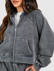 Custom Puff Print Logo Super Soft Oversized Acid washed <b>Hoodie</b> 100% Cotton Heavyweight <b>American</b> Style hoodies women - Product Image 2