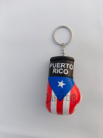 Gant de boxe personnalisé mini de haute qualité en cuir PU porte-clés avec drapeau de pays pour porte-clés et logo affichage
