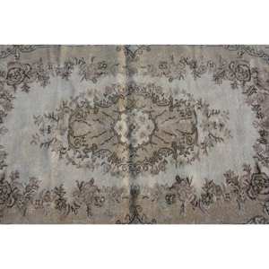 <b>Vintage</b> Turkish Wool <b>Rug</b> 3.6 X 6.7ft Boho Handmade Beige Brown Patchwork Design for Living Rectangle Hallway Latex Sidebedrug - Product Image 5