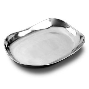 Bandeja de Metal para servir comida rápida para restaurante, mesa de comedor decorativa hecha a mano, forma rectangular recubierta de plata para uso de postres de Hotel - Product Image 2
