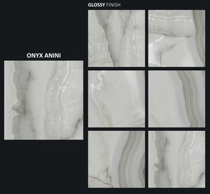 Prix usine 800x800mm Carreaux de sol en porcelaine polie 80x80cm Carreaux muraux en céramique marbre onyx gris 32x32 Design d'intérieur - Product Image 3