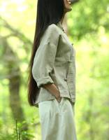 Hauts en lin pour femmes dames Vintage chemise lin Vintage vêtements lin Blouses décontractées à manches longues Boho haut grande taille vêtements