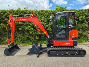 รถขุดขนาดเล็ก Kubota U36-4 น้ำหนัก 3.9 ตัน แบบตีนตะขาบ พร้อมบุ้งกี๋และหัวจับแบบนิ้วโป้ง - Product Image 1