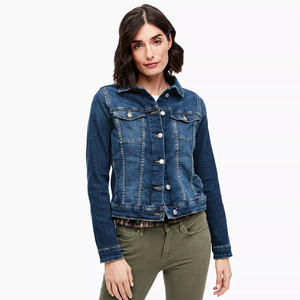 Vente en gros, best-seller, veste en jean décontractée pour femmes de haute qualité, bleu d'hiver, manches longues, grande taille, 100% coton respirant - Product Image 1