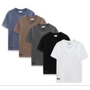 เสื้อยืดผู้ชายผ้าคอตตอนหนานุ่มคุณภาพสูง พิมพ์ลายเรียบง่าย สไตล์วินเทจ ทรงโอเวอร์ไซส์ ล้างสีแบบแอซิดวอช ไซส์พลัส สำหรับผู้ชาย - Product Image 4