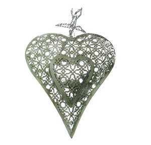 Adornos de corazón colgantes de Metal únicos, árbol decorativo de Navidad, fiesta festiva, decoración del hogar - Product Image 1