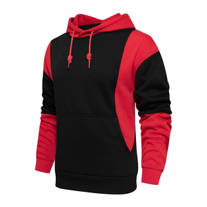 Haute qualité 100% coton couleur bloc mode pull hommes grande taille à la mode décontracté haut de sport - Product Image 2