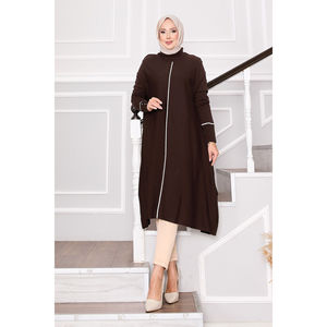 Tunique élégante en tricot marron Mevlana avec rayures scintillantes pour la saison d'automne - Product Image 3