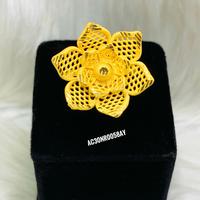 ALANKEET CREATIONS Nouveau collier en laiton plaqué or 24 carats avec chaîne à maillons et fleur, classique, pour femme