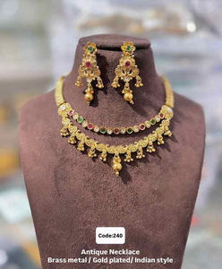Elegant Bridal Antique Necklace <b>Set</b> with Heavy Look and Earrings Perfect for <b>Indian</b> Weddings Celebrations & Cultural Occasions - Product Image 5