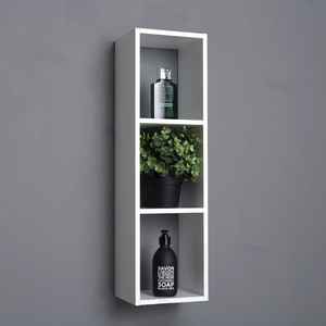 Armoire de salle de bain autoportante en bois blanc Vieste White Forest, 20 cm x 70 cm, avec étagères et unités de rangement - Product Image 3