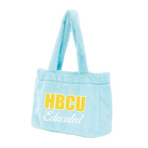 Borsa di Tote HBCU educata in pelliccia blu bambino peluche in ciniglia ricamata confraternita greca Divine nove regalo con Logo personalizzato borsa alla moda - Product Image 2