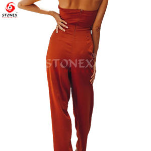 Mono de calidad superior para mujer, mono de diseño personalizado al por mayor para mujer, vestido con escote recto - Product Image 5