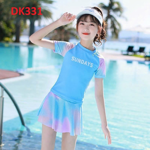 Women Kids' High Quality Quick Dry Fitness Swimwear Custom Floral Design Waterproof Nylon Spandex Swimming Pants Front Teenagers - Product Image 2