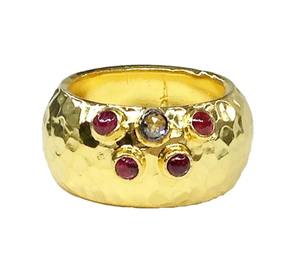 Gemvanity Anneaux de cocktail uniques et tendance en argent sterling 925 plaqué or, faits à la main, bon marché, unisexe, faible MOQ, émeraude mignonne - Product Image 5