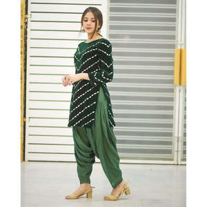 Elegante Shalwar Kameez Verde para Uso Casual y Festivo, Anarkali Patiala Salwar - Product Image 3