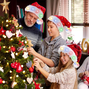 Gorros de punto de alta calidad, decoración de fiesta de Festival, gorro rojo de Navidad, gorro de punto de invierno de lana Unisex, gorro de uso diario con puños alto - Product Image 6