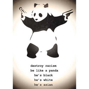 Banksy's Destroy Racism Panda <b>Poster</b> Made of Durable Paper for Wall Decor - Product Image 1