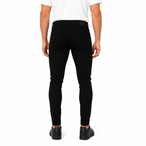 High Quality <b>Men</b> <b>Stretch</b> Skinny Denim Jeans Regular Rise Button Fly Slim Fit Denim Jeans Pants Casual Streetwear Trousers - Product Image 2