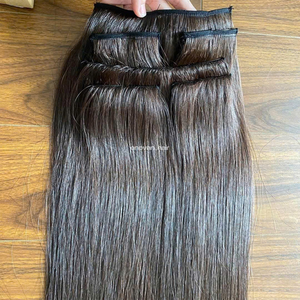 Clip de longueur personnalisé dans les extensions de cheveux vietnamiens vierge humaine lisse Texture droite brins sains approvisionnement d'exportation d'usine - Product Image 3
