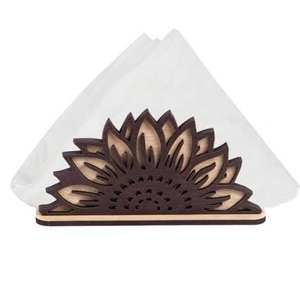 Porte-serviettes en bois moderne de taille personnalisée, décoration de table faite à la main pour la maison, l'hôtel, le restaurant - Product Image 1