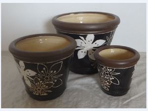 [Leo Nguyen Le] - Pot de fleurs en céramique émaillée pour usage extérieur et intérieur - Vase à fleurs - Jardinière - Product Image 2