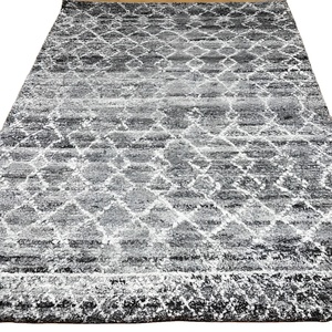 Tapis en laine marocaine fait main, brodé, en laine de Nouvelle-Zélande, en coton, rembourré, lavable, ensembles de tapis pour la maison - Product Image 2