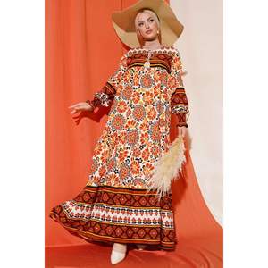 Robe à motifs superposés Tan - Product Image 3