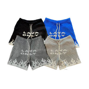 Pantalones cortos de mohair ligeros para hombre con cierre de cordón y pantalones cortos de mohair esponjosos de punto transpirable para hombre - Product Image 1