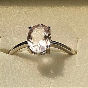 Anillo de compromiso de Piedra Rosa de estilo vintage, morganita Natural Real, corte de forma ovalada, bonito anillo de piedras preciosas de plata esterlina, venta de boda - Product Image 4