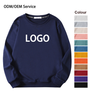 Sudaderas de cuello redondo de algodón de alta calidad con logotipo personalizado, sudaderas informales de cuello redondo de gran tamaño con manga larga y hombros caídos - Product Image 4